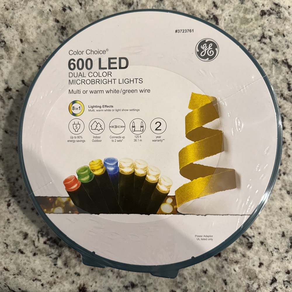 NEW - GE Color Choice 600-Count 125-Ft Multi-Function Color Changing LED Lights
